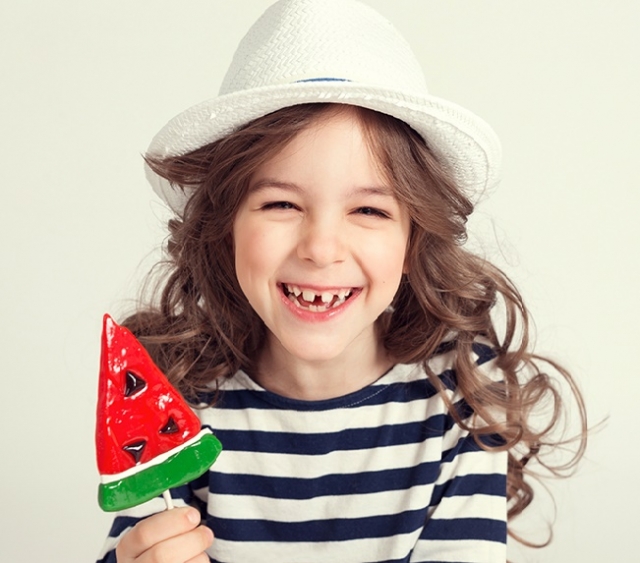 The distance between the teeth in children